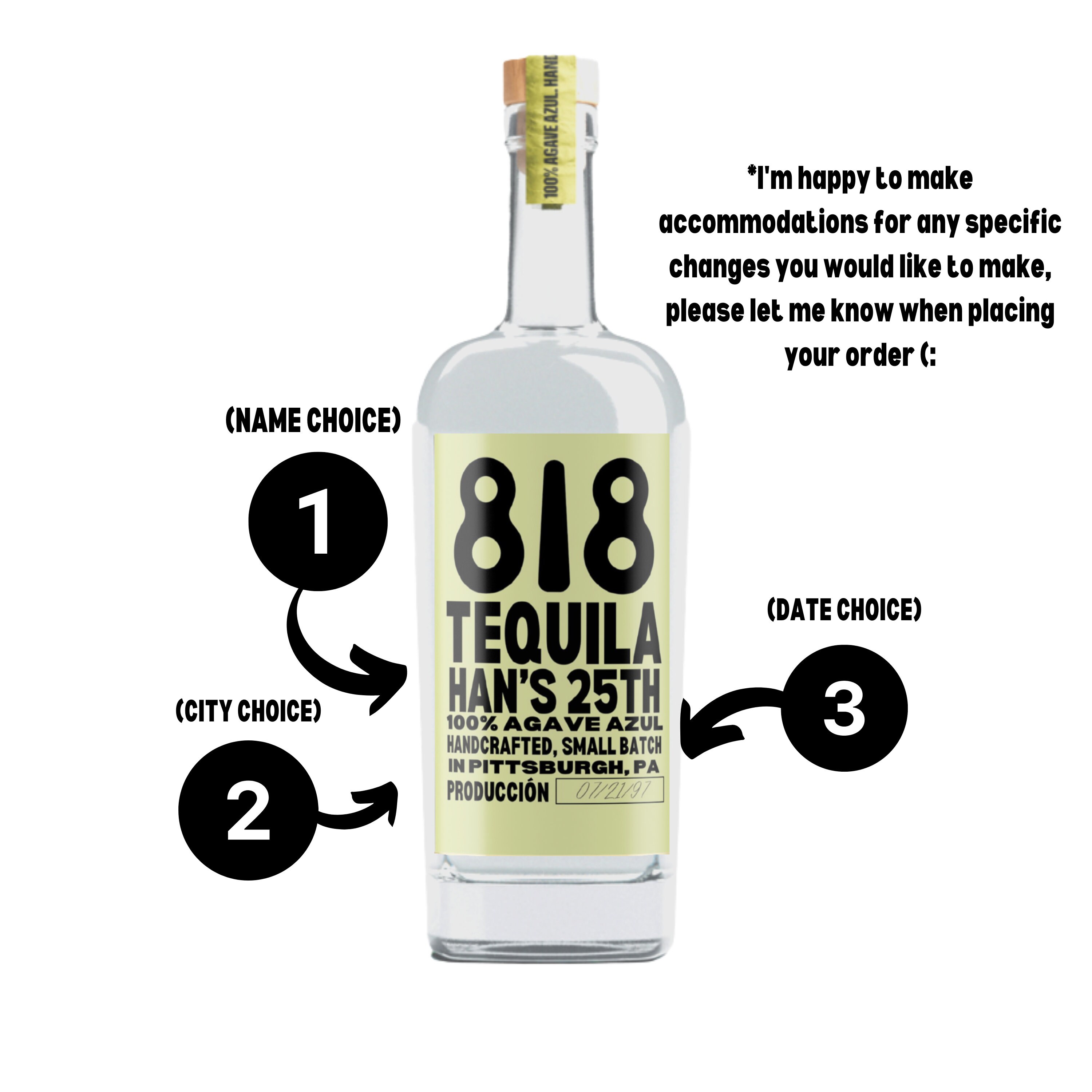 Personalized Tequila Bottle Labels 818 All Sizes Blanco Etsy