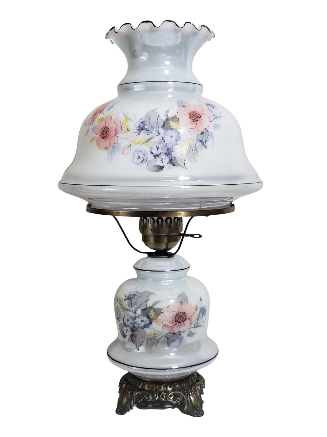 Vintage Floral Vintage Hurricane Lamps