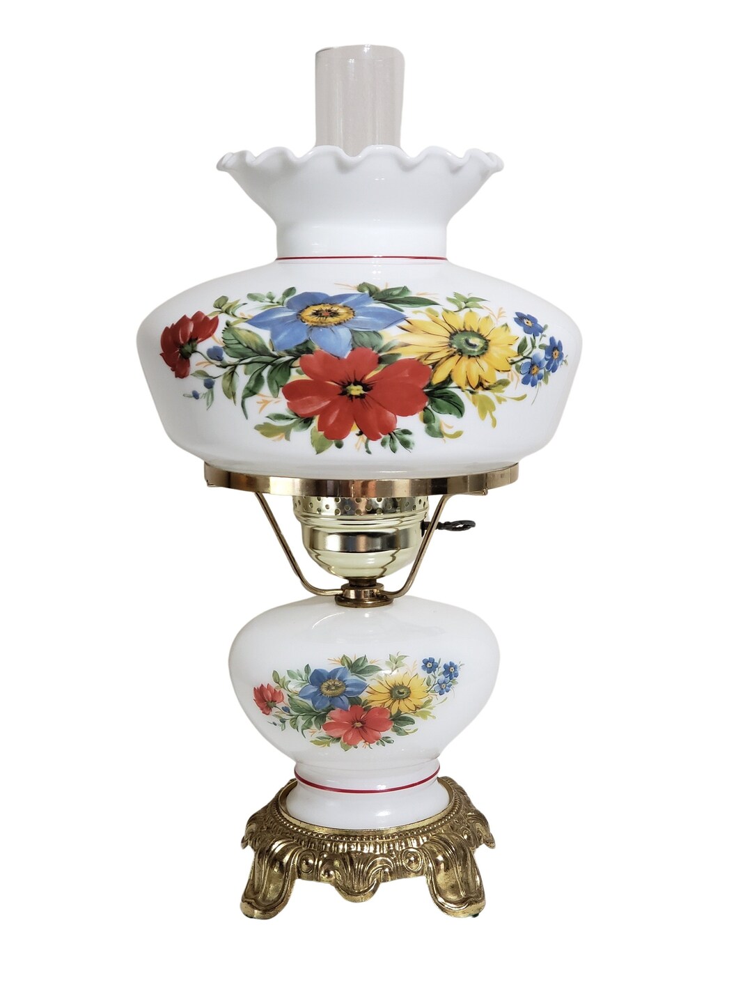 Milk Glass Hurricane Lamp