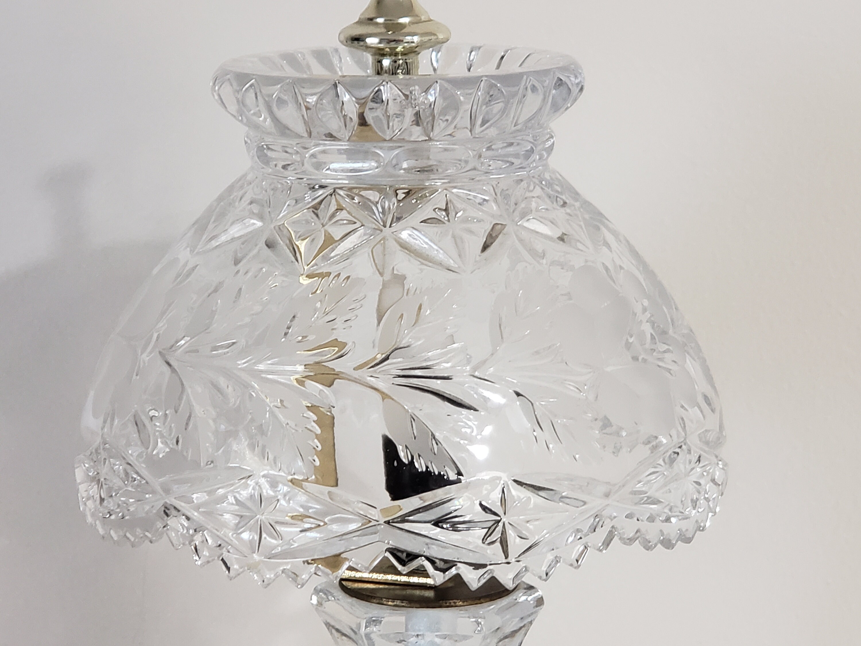 Vintage Cut Crystal Glass Table Lamp 11 1/2 13 Etsy