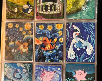 Pokemon card art painting altered