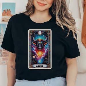 Sternzeichen Stier Shirt, Astrologie, Tarot, Esoterik Geschenk, Retro Shirt