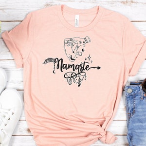Namaste Boho Shirt Celestial Hands Mystic Tarot Moon and Stars