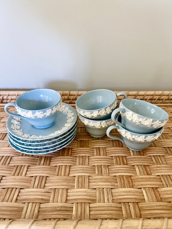 Wedgwood Queensware Cream on Lavender Tea Cups and Saucers Etsy