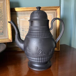 Antique Basalt Jasperware Coffee Urn Tea Pot