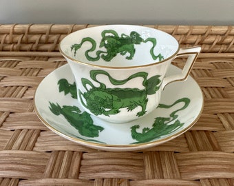 Wedgwood Chinese Tigers green tea cups and saucers