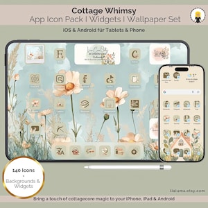Cottagecore Aesthetic App Icons Widgets Cute iOS Android Theme Cozy Wallpapers Pack