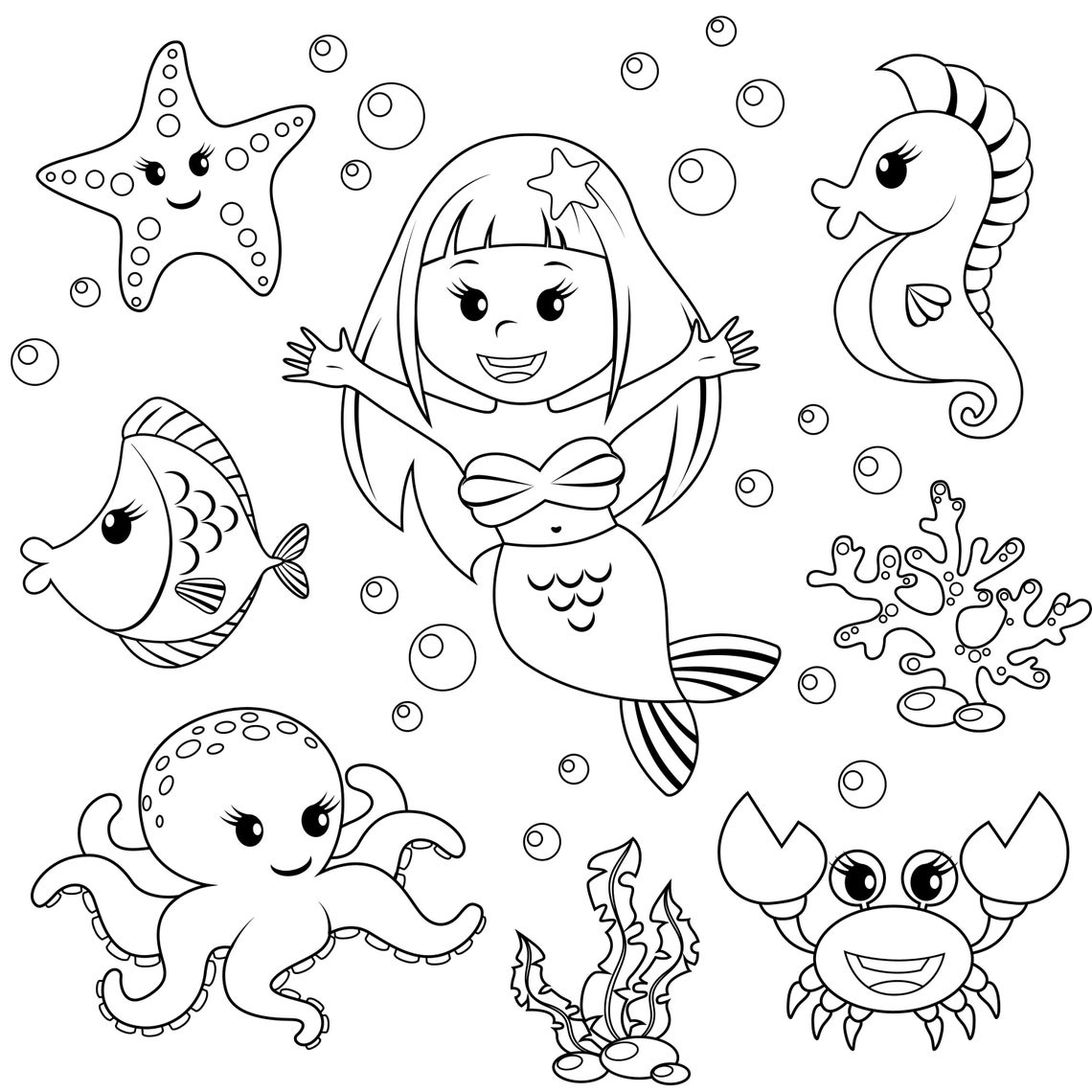 10 Printable Coloring Pages for Kids - Etsy