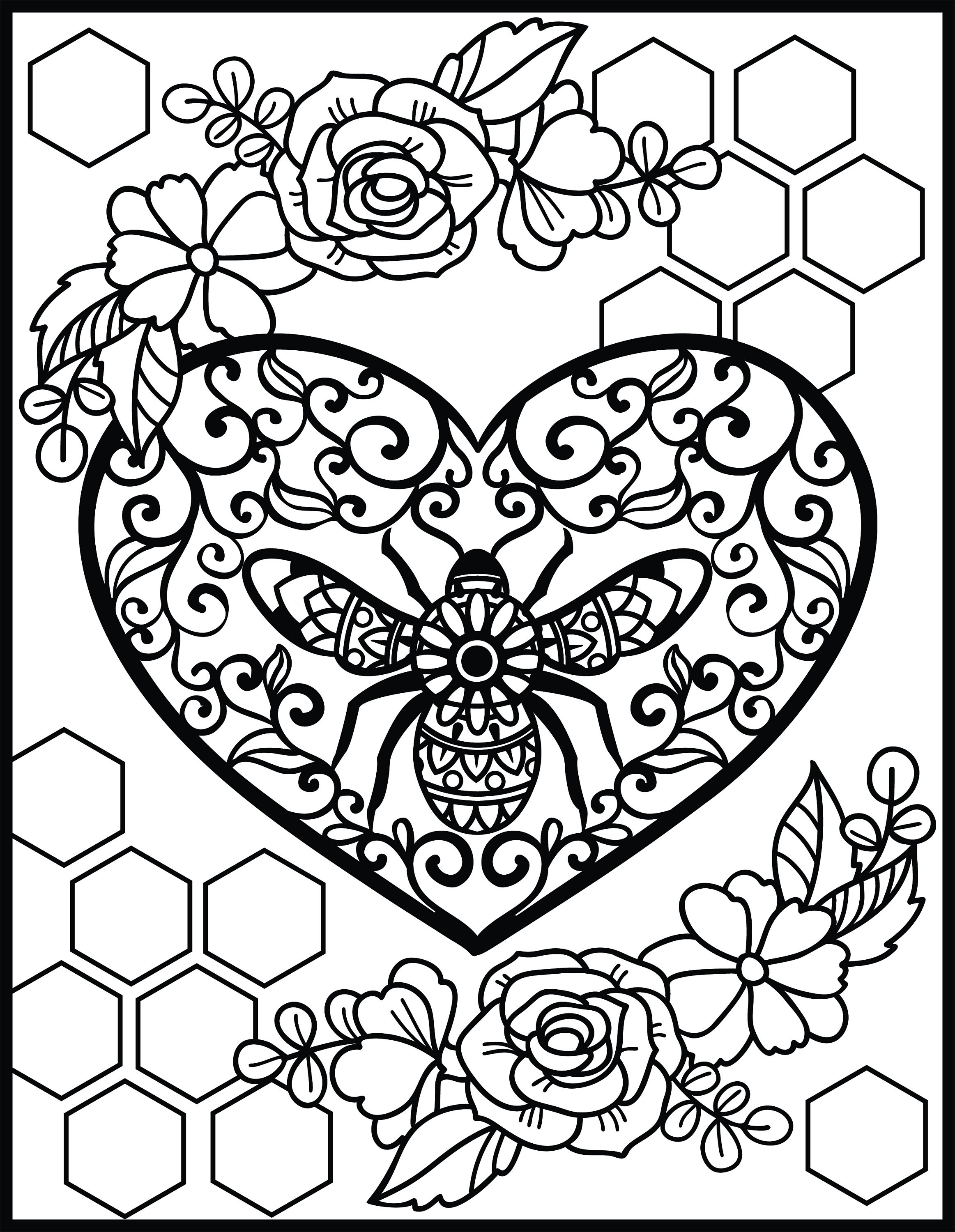 Bee Coloring Pages - Etsy