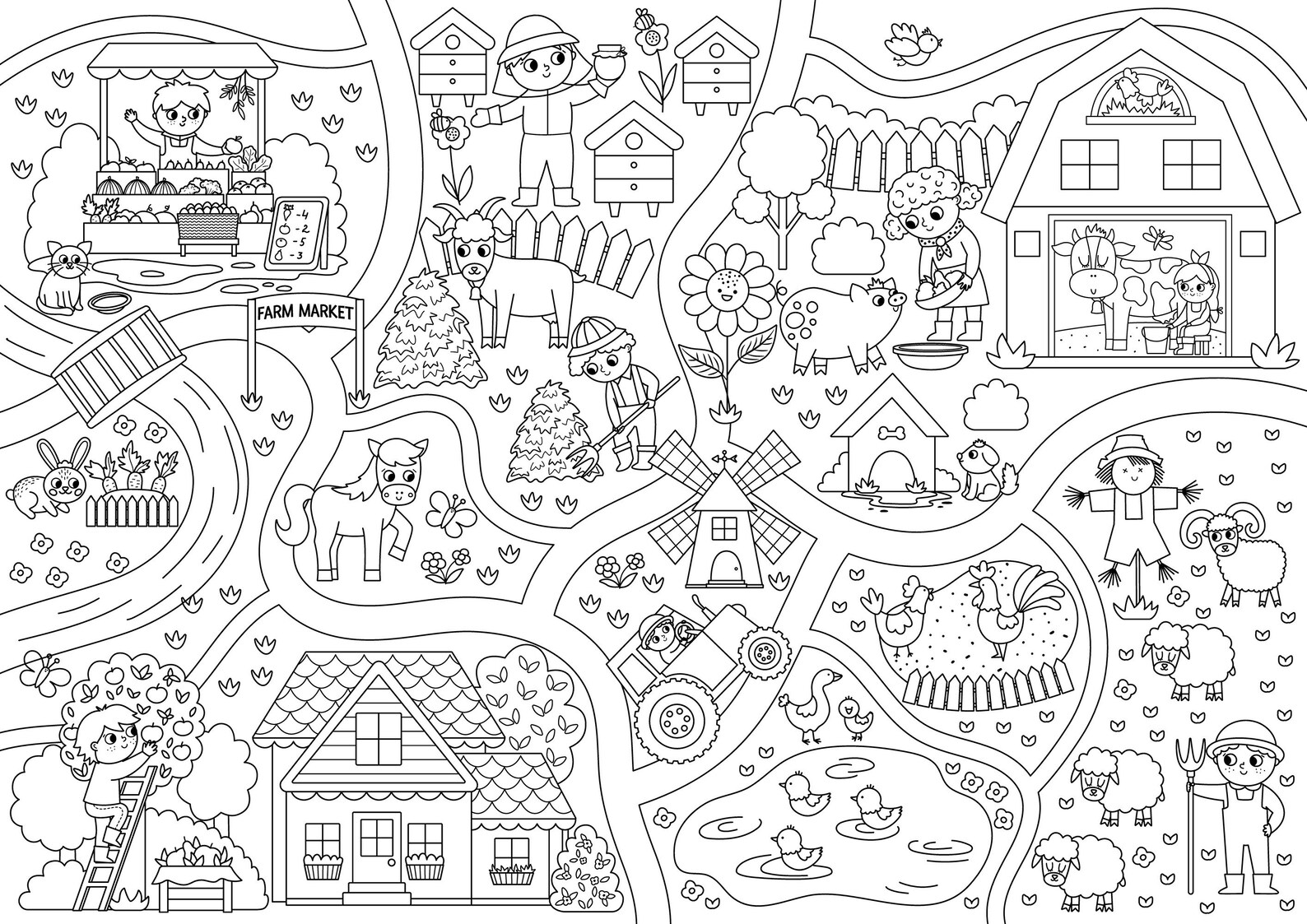 10 Printable Coloring Pages for Kids - Etsy