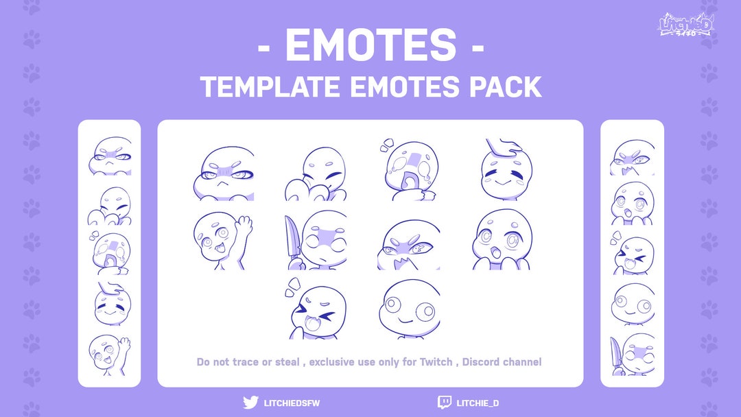 Template Emoticons I Pack of 10 I Twitch & Discord Etsy