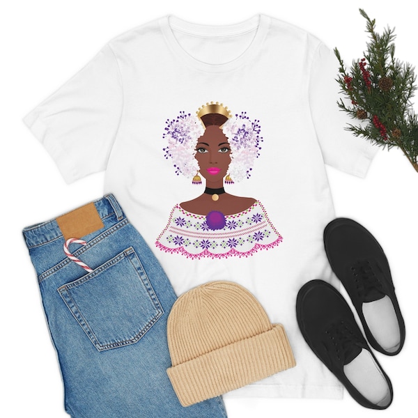 Afro Latina Panamanian Pollera Short Sleeve Tee