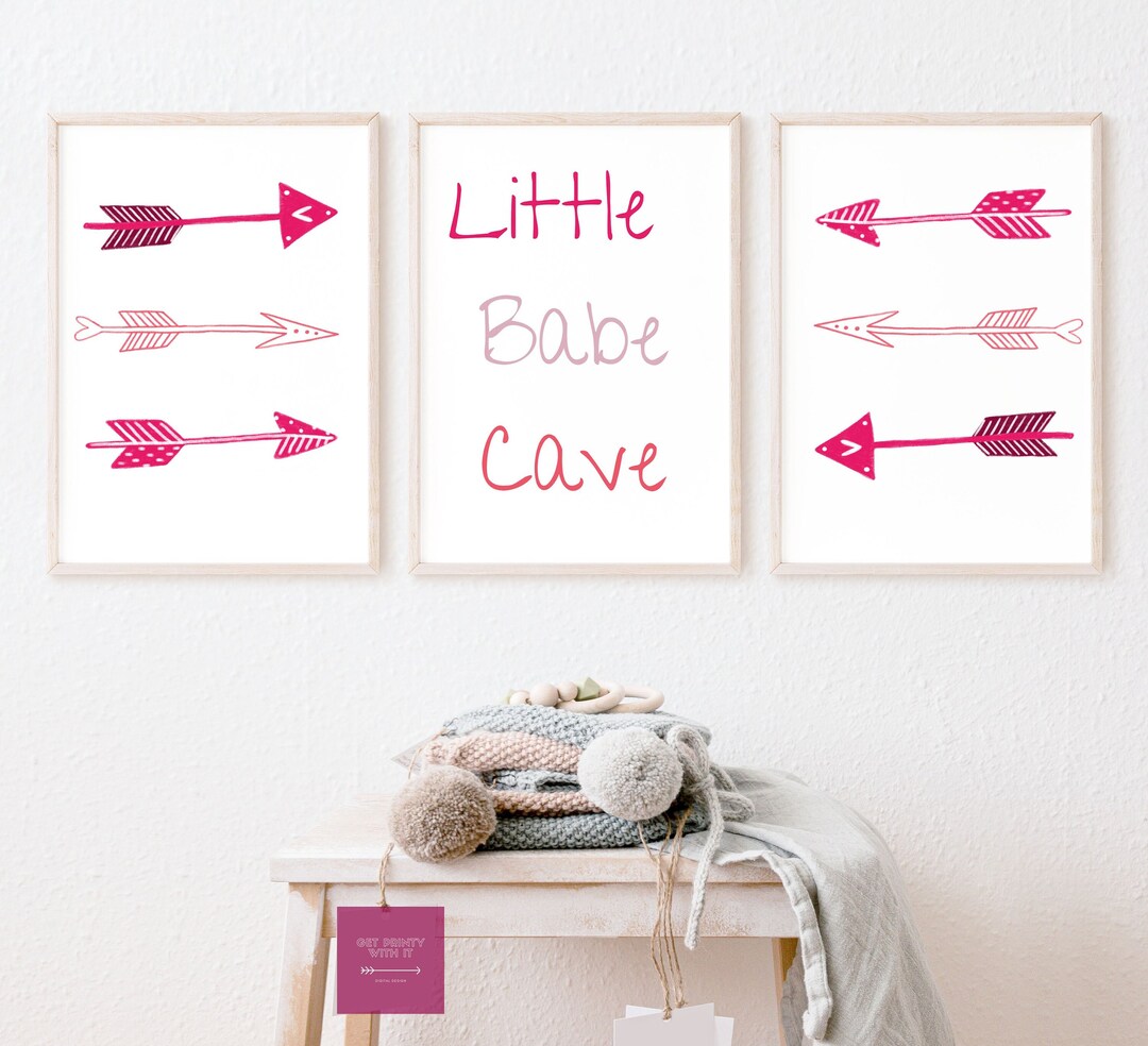 Little Babe Cave Nursery Wall Art Set of 3 Boho Kid Room Boho Playroom ...