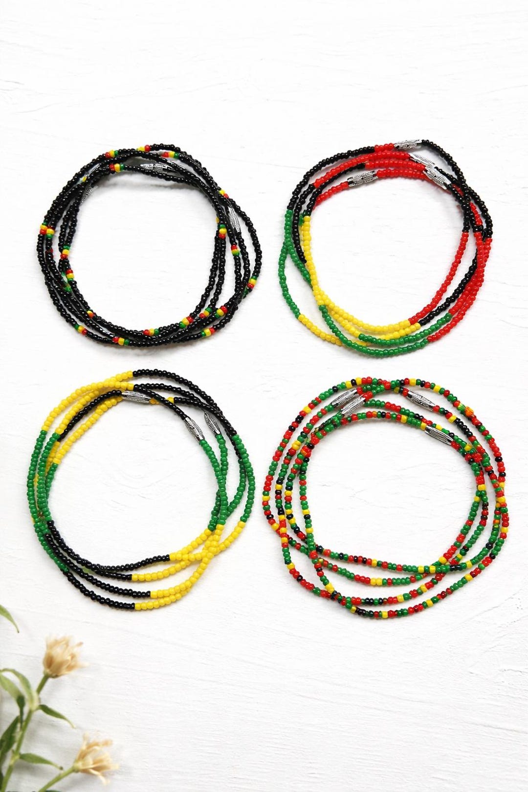 Anklets Rasta Rasta Anklet Bracelet Pan African Jewelry Jamaican Flag Beaded Anklets ...