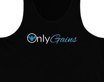 Only Gains Parody Gym Tank | Men's Workout Muscle Shirt | Funny Gym Lifting Tank top