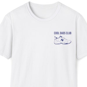 Cool Dads Club Left Chest Logo Tee | New Balance Dad Parody Shirt | Ironic Fathers Day Gift Tshirt