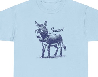 Smart Ass Donkey Funny Shirt | Smart Donkey Meme Tee | Edgy Humor Vintage Gift Tshirt