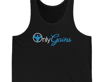 Only Gains Parody Gym Tank | Men's Workout Muscle Shirt | Funny Gym Lifting Tank top