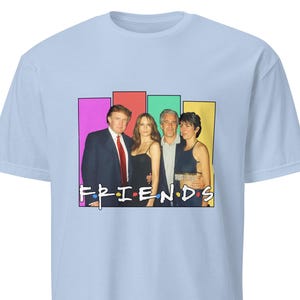 Donald Trump en Jeffrey Epstein Best Friends parodie-T-shirt | Foto van Trump Epstein | Trump Epstein-lijst geeft de bestanden vrij