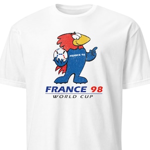 Retro Vintage France 98 World Cup Soccer Shirt | Retro Distressed Football Mundial 1998 Tshirt