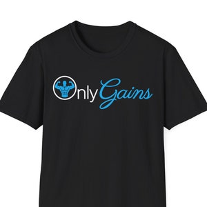 Only Gains Parody Gym Pump Cover | Men's Workout T-shirt | Funny Gym Rat Lifting Tee