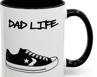 Millennial Dad Life Coffee Mug | Funny Rad Dad Gift Ceramic Mug | Fathers Day Chucks Parody Shoes Dad Joke Hot Cup