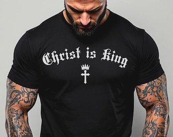 Christ Is King Gym Shirt: Christian Gym Rat Cotton Tee