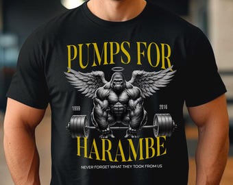Pumps For Harambe Gym T-Shirt: Bodybuilding Motivation Lifting Shirt
