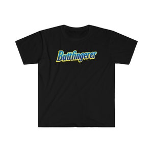 Butterfingerer Adult Funny Tee | Butterfinger Parody Shirt | Funny Gift Tshirt Black