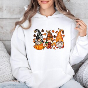 Fall Gnome Hoodie, Halloween Hoodie, Halloween Gnome, Fall Hoodie, Fall Gnome Jumper, Cute Fall Hoodie, Fall Pumpkin Hoodie image 3