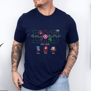 Avengers Fathers Day Shirt, Custom Super Dad T shirt, New Dad Gift, Kids Name Tee, Personalised Dad T-shirt image 5