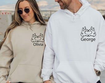 Disney Couples Hoodie, Disney Heart Hoodie, Disney Couple, Custom Disney Top, Personalised Disney, Honeymoon Hoodie, Matching Hoodie