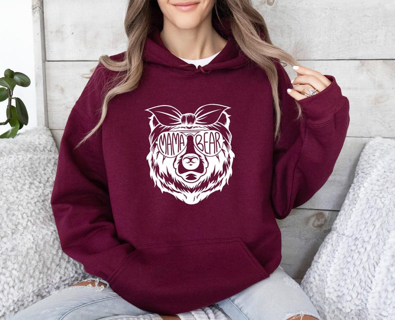 Mama Bear Hoodie, Funny Mum Hoodie, Mom Christmas Gift, Mum To Be Gift, New Mum Gift, Mothers Day Top, Mother Birthday Gift, Cute Mummy Gift image 3