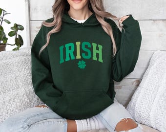 Irish Hoodie, St Patrick's Day Gift, Shamrock Hoodie, Irish Clover Hoodie, St Paddys Day Jumper, Shenanigans Hoodie, Lucky Jumper
