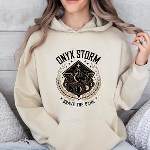 Onyx Storm Hoodie, Basgiath War College, Booktok Merch, Bookish Hoodie, Iron Flame Merch, Acotar Hoodie, Bookish Jumper, Fourth Wing Hoodie image 3
