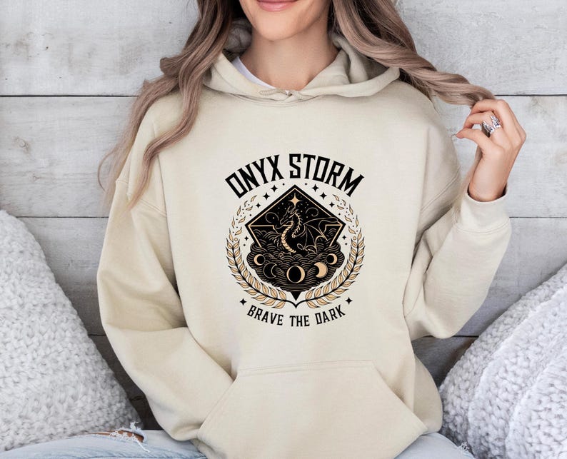 Onyx Storm Hoodie, Basgiath War College, Booktok Merch, Bookish Hoodie, Iron Flame Merch, Acotar Hoodie, Bookish Jumper, Fourth Wing Hoodie image 3