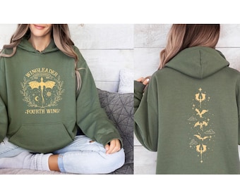 Sweat à capuche de la quatrième aile, cadeau pour les amoureux des livres, sweat à capuche dragon, produits dérivés livresques, pull Basgiath, cadeaux livresques, Basgiath War College, livre à capuche