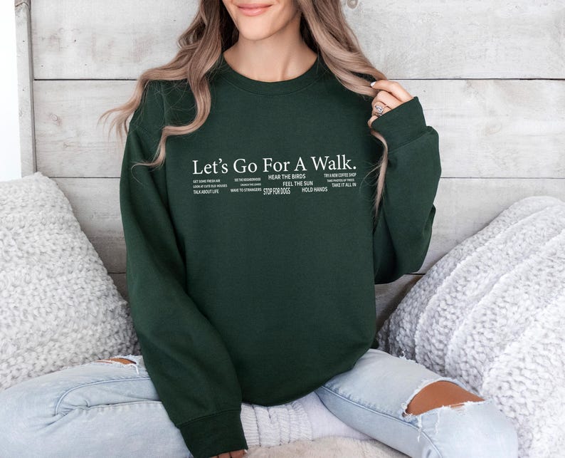 Let's Go Sweatshirt, Walk Sweatshirt, Walk Gift, Jogging Sweatshirt, Funny Walk Sweatshirt, Walking Clothing Jumper, Outdoors Sweatshirt image 4