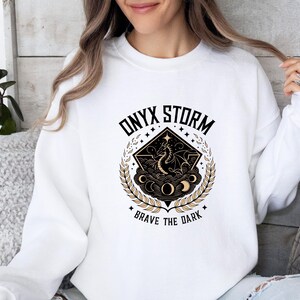 Onyx Storm Sweatshirt, Booktok Merch, Basgiath War College, Bookish Sweater, Fourth Wing Jumper, Iron Flame Merch, Acotar Sweatshirt image 1