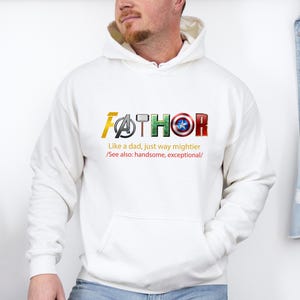 Fathor Hoodie, Avengers Dad Hoodie, Funny Dad Hoodie, Dad Birthday Gift, Dad Marvel Hoodie Father's Day Gift, Fathers Day Hoodie image 1