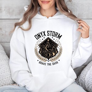 Onyx Storm Hoodie, Basgiath War College, Booktok Merch, Bookish Hoodie, Iron Flame Merch, Acotar Hoodie, Bookish Jumper, Fourth Wing Hoodie image 2