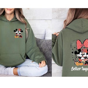 Disney Couple Hoodie, Minnie Mouse Hoodie, Mickey Mouse Hoodie, Better Together Jumper, Disneyworld Hoodie, Valentines Day Gift 画像 5