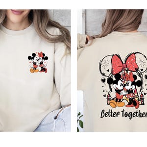 Sweat-shirt Disney pour couple, Sweat-shirt Minnie, Sweat-shirt Mickey, Sweat-shirts assortis, Cadeau Saint-Valentin, Pull Saint-Valentin