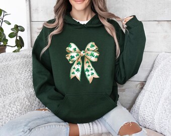 Retro St Patrick's Day Hoodie, Lucky Season Hoodie, St Patrick's Day, Retro Coquette St Patrick's Day, Lucky Shamrock Jumper, Irish Gift