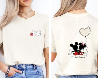 Custom Disney Couple Shirt, Valentines Day Gift, Custom Disney Shirt, Mickey And Minnie Mouse, Personalised Disney Tee, Lovely T shirt