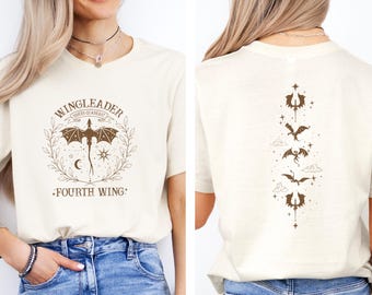Vierde vleugel shirt, Basgiath War College, Dragon T-shirt, leesgrage merchandise, cadeau boekenliefhebber, Basgiath-shirt, Acotar-T-shirt, schoolse geschenken, boek T-shirt