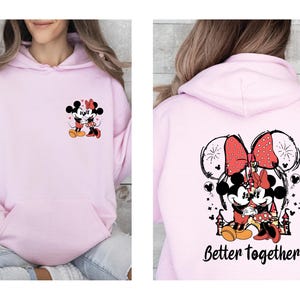 Disney Couple Hoodie, Minnie Mouse Hoodie, Mickey Mouse Hoodie, Better Together Jumper, Disneyworld Hoodie, Valentines Day Gift 画像 2