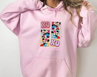 Micky Maus Hoodie, Valentinstag Hoodie, Micky Hoodie, Minnie Hoodie, Micky Maus Hoodie, Micky Maus, Minnie Maus, Maus Valentinstag