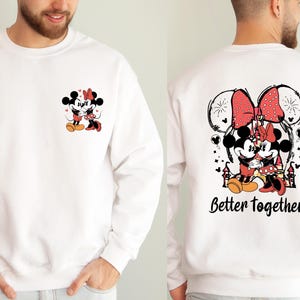Disney Couple Sweatshirt, Minnie Mouse Sweatshirt, Mickey Mouse Sweatshirt, Matching Sweatshirt, Valentines Day Gift, Valentines Day Sweater image 6