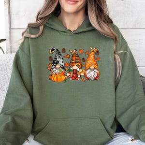 Fall Gnome Hoodie, Halloween Hoodie, Halloween Gnome, Fall Hoodie, Fall Gnome Jumper, Cute Fall Hoodie, Fall Pumpkin Hoodie image 4